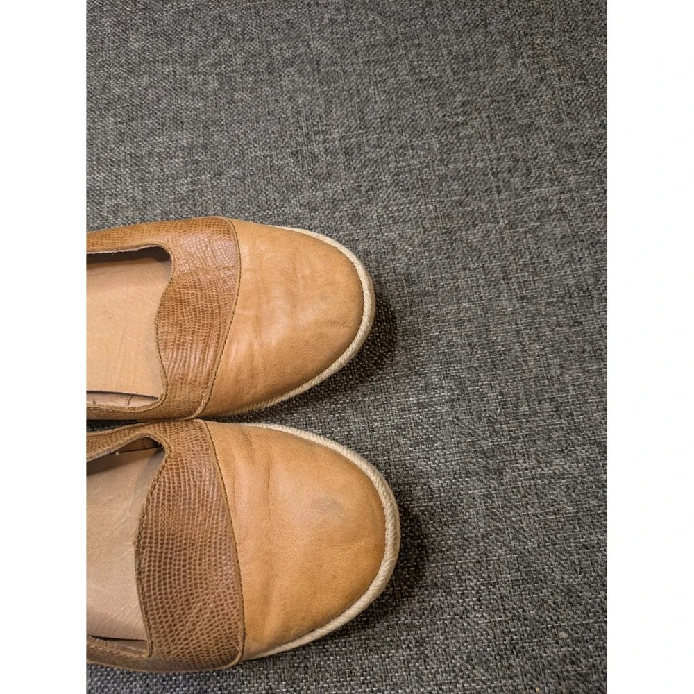Olukai Women's Lino Brown Leather Slip-on Loafer Shoes Flats Size 11 W